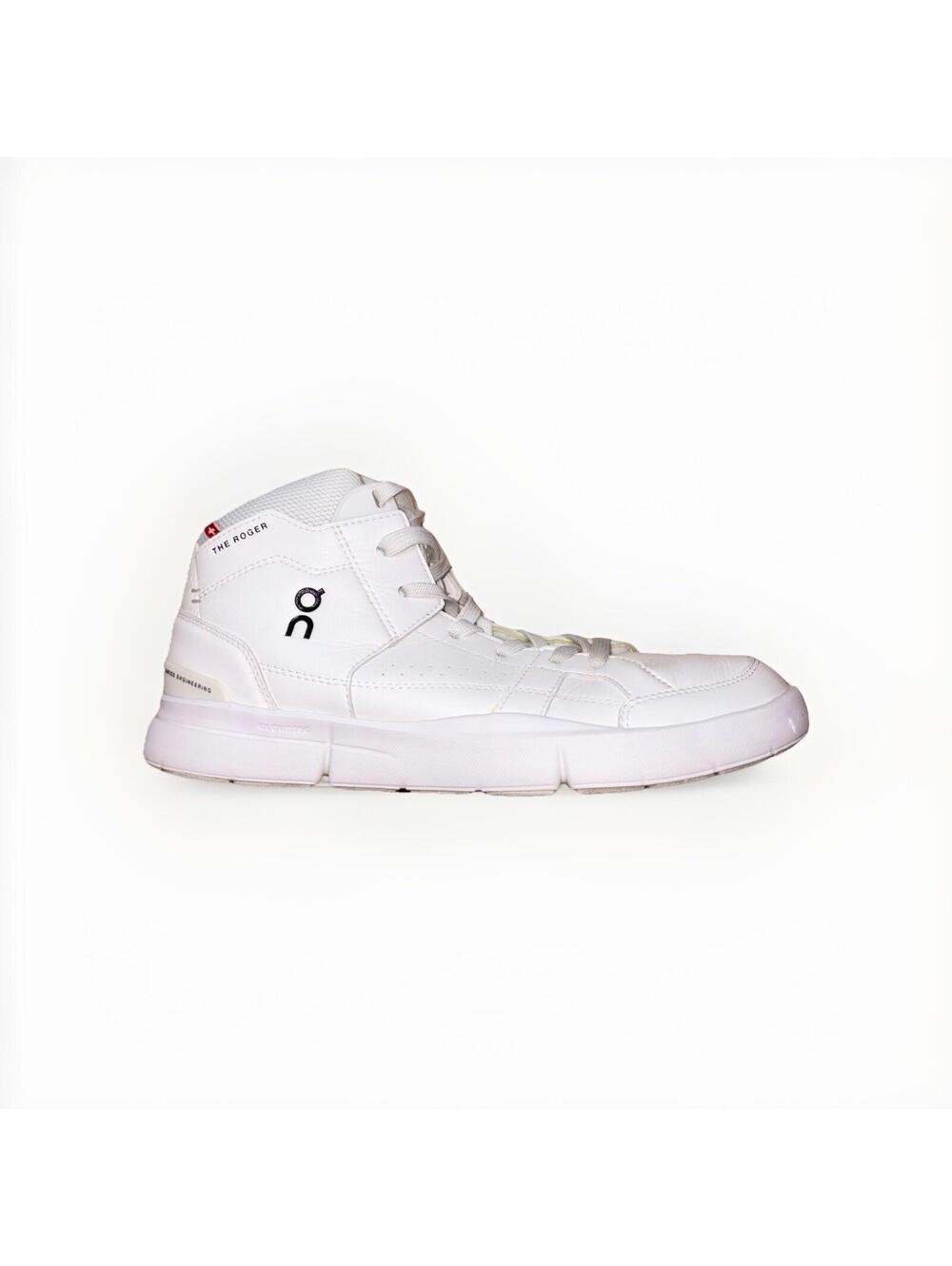 On Running The Roger Clubhouse Mid White Leather Sneakers Women’s Size 9